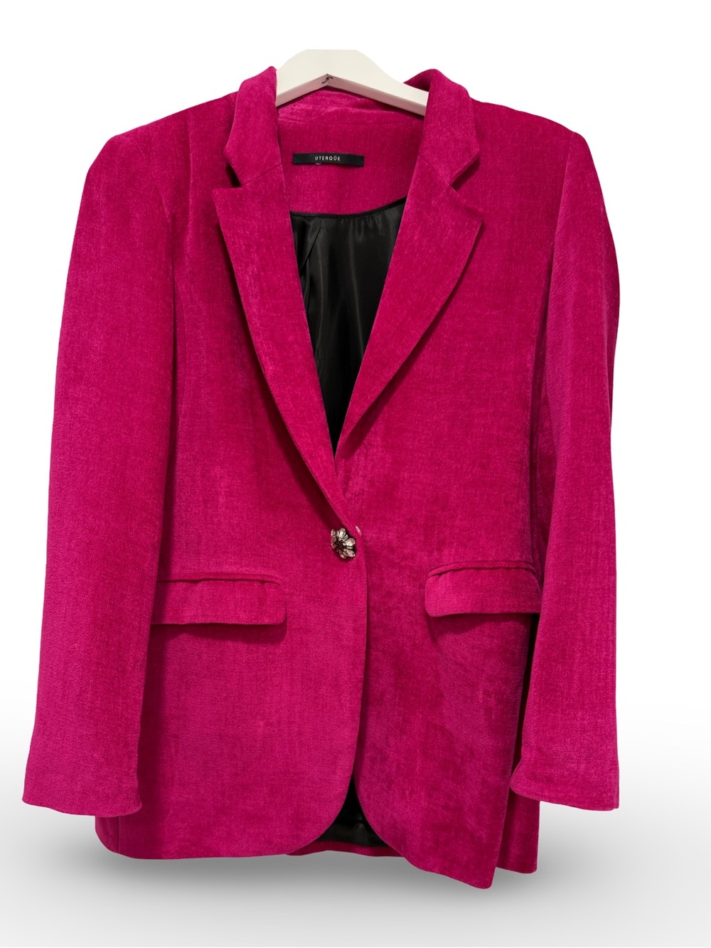 Uterque Fitted Magenta Blazer Jacket - Women's Tailored Coat